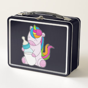 Unicorn Milchflasche Metall Brotdose