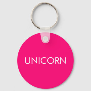 "Unicorn", minimalistisch, heiß rosa Fuchsienwei Schlüsselanhänger
