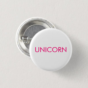 "Unicorn", minimalistisch, heiß rosa Fuchsienweiß Button