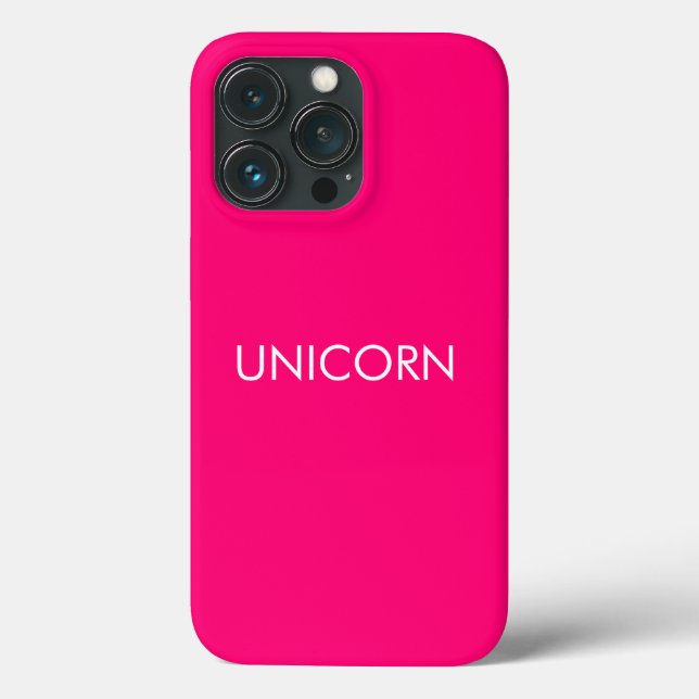 "Unicorn", minimalistisch, heiß rosa Fuchsienweiß Case-Mate iPhone Hülle (Rückseite)