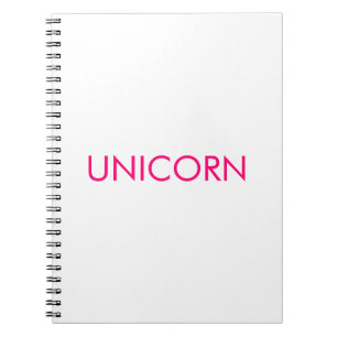 "Unicorn", minimalistisch, heiß rosa Fuchsienweiß Notizblock