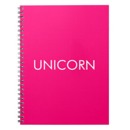"Unicorn", minimalistisch, heiß rosa Fuchsienweiß Notizblock
