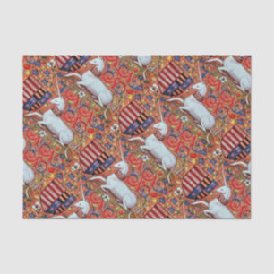 UNICORN, MITTELFANTASIE-BLUME, FLORALLE WIRBEL SEIDENPAPIER