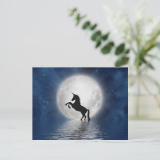 Unicorn Moon Fantasy Postcard, Magical Unicorn Postkarte