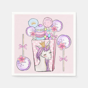 Unicorn "Moon Pie" und "Cake Pops" Moderne Süße Serviette