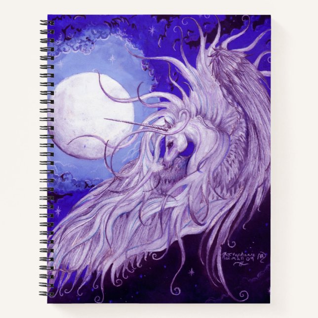 Unicorn Moon Sketchbook Notizbuch (Vorderseite)