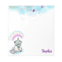 Unicorn Mops Magic Rainbows Dog Pink & Lila