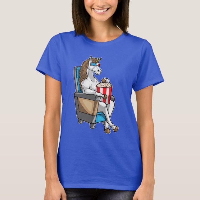 Unicorn Movie theater Popcorn T-Shirt (Vorderseite)