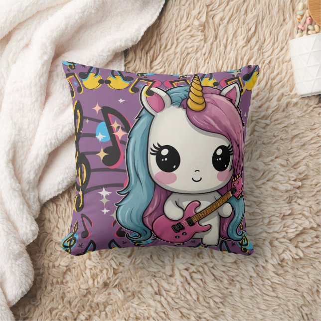 Unicorn Musician Print Kissen (Decke)