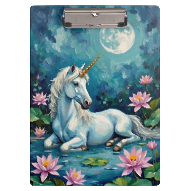Unicorn Mystic Garden Klemmbrett (Vorderseite)