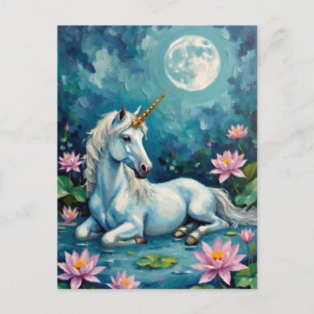 Unicorn Mystic Garden Postkarte (Vorderseite)