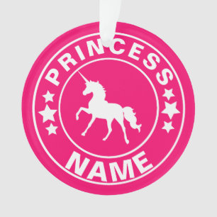 Unicorn-Nameprinzessin Regenbogen Rosa-Verzierung Ornament