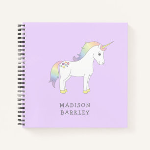 Unicorn Niedlich Kids Pastel Notizbuch