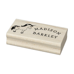 Unicorn Niedlich Kids Pastellname Gummistempel