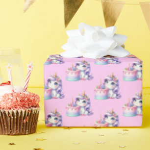 Unicorn Niedlich Magischer Geburtstag Geschenkpapier