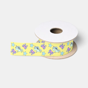 Unicorn Niedlich Stars Bow Sweet Pastel Satinband