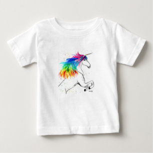Unicorn niedliches Regenbogenfarben Baby T-shirt