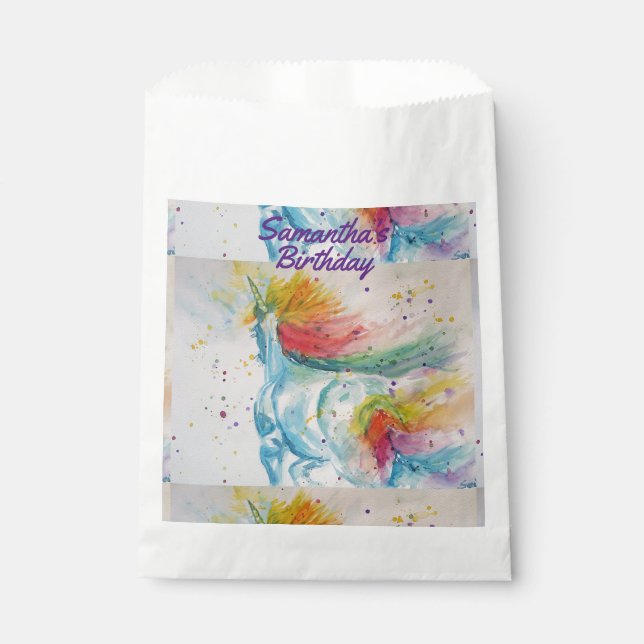 Unicorn Niedliches Regenbogentier Tiersack Gastges Geschenktütchen (Vorderseite)