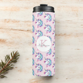 Unicorn Niedliches Wasserfarbmuster Individuelle N Thermosbecher