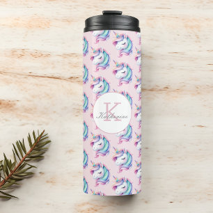 Unicorn Niedliches Wasserfarbmuster Individuelle N Thermosbecher