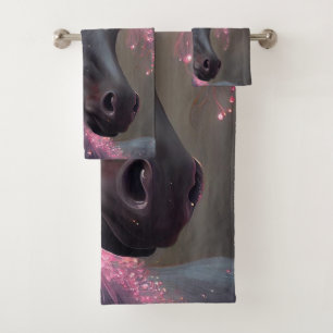 Unicorn noir et rose Imaginaire de fée Créature