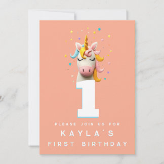 Unicorn Number Birthday Party Woll Felge Einladung