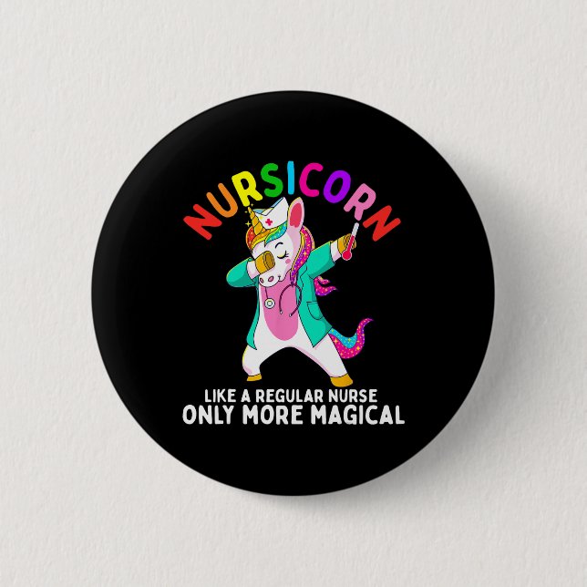 Unicorn Nurse Funny Nursicorn Rainbow Nursing Rn G Button (Vorderseite)