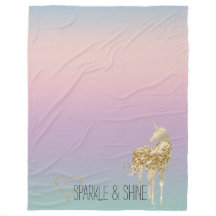 Unicorn Ombre Gold Glitzer Herz