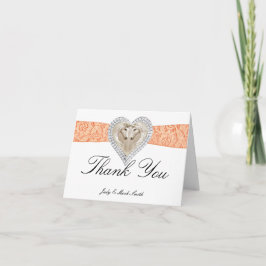 Unicorn Orange Lace Danke-Card Dankeskarte