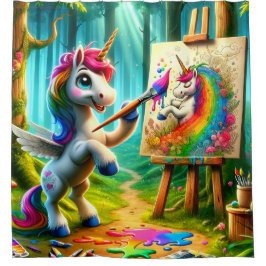 Unicorn Painter Duschvorhang