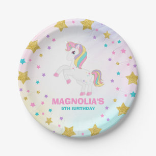Unicorn-Papierplattemagisches Pappteller