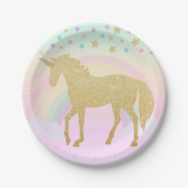 Unicorn-PapierTeller 7" Pappteller (Vorderseite)