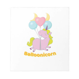 Unicorn Party Balloonicorn Geburtstagsparty Notizblock