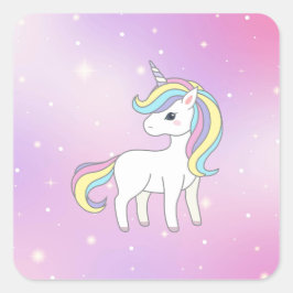 Unicorn Party Collection! Quadratischer Aufkleber