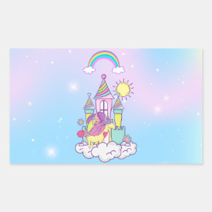 Unicorn Party Collection! Rechteckiger Aufkleber