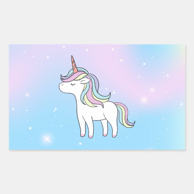 Unicorn Party Collection! Rechteckiger Aufkleber (Vorderseite)