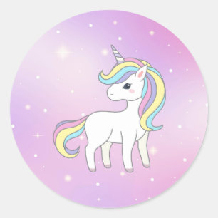 Unicorn Party Collection! Runder Aufkleber