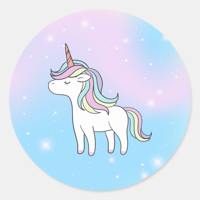 Unicorn Party Collection! Runder Aufkleber (Vorderseite)