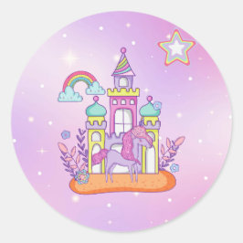 Unicorn Party Collection! Runder Aufkleber