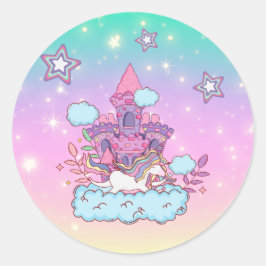 Unicorn Party Collection! Runder Aufkleber