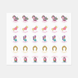 Unicorn Party Purple Étiquettes