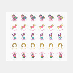 Unicorn Party Purple Étiquettes
