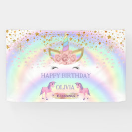 Unicorn Party Rainbow 1. Geburtstagskurve Banner