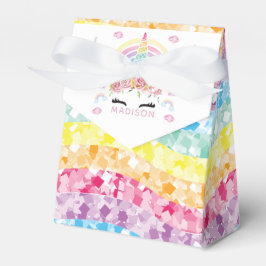 Unicorn Party Regenbogen Glitzer Personalisiert Geschenkschachtel