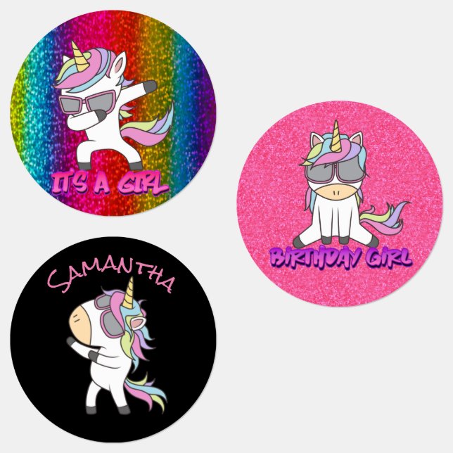 Unicorn Party Spaß! Etiketten (Gruppe)