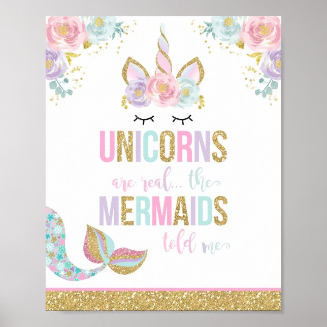 Unicorn Party Table Sign Magical Unicorn Poster (Vorne)