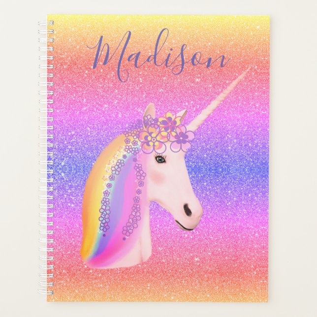Unicorn Pastel Rainbow Parties scintillant personn (Devant)