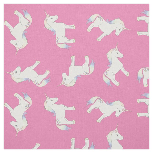 Unicorn Pastel Rainbow Pink Stoff (Muster)