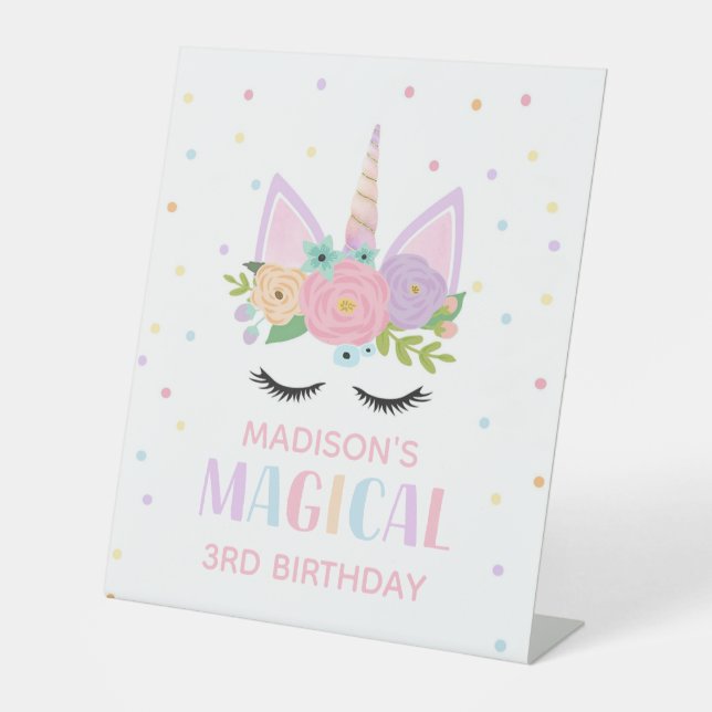 Unicorn Pedestal-Zeichen Sockelschild (Vorderseite)