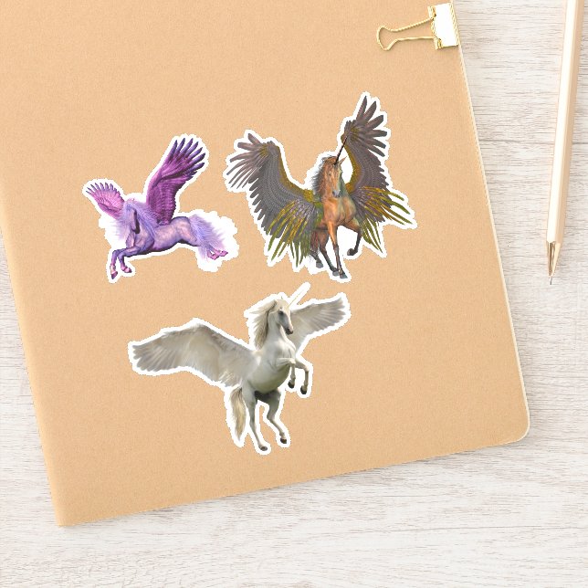 Unicorn Pegasus Fantasy Fliegendes Pferd Aufkleber (Notizbuch)